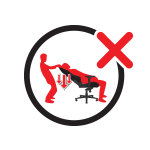 Do not push down on the backrest when a person is reclined.