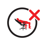 Do not place all your weight on the backrest only.