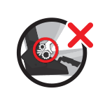 Do not place your hand or fingers near the recline mechanics.